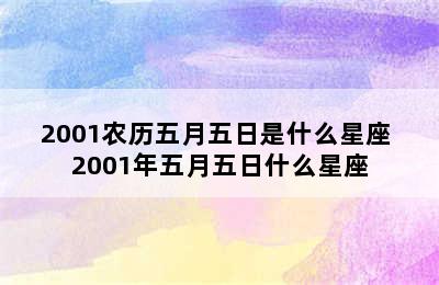 2001农历五月五日是什么星座 2001年五月五日什么星座